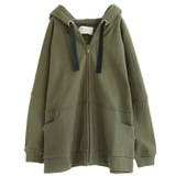 カーキ(39) | n'OrLABEL配色リボンスウェットパーカー | osharewalker