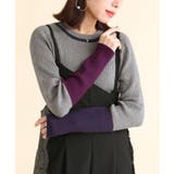 杢グレー | n'OrLABEL配色リブ編みデザインニット | osharewalker