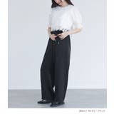 somari imaginationフェイクパールベルト付きサテンカーブパンツ | osharewalker | 詳細画像11