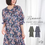 n'OrLABEL花柄シャーリングギャザーワンピース | osharewalker | 詳細画像1