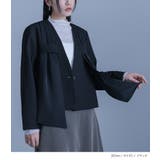 kOhAKU異素材ドッキングノーカラージャケット | osharewalker | 詳細画像10