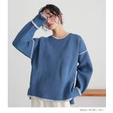 n'OrLABEL配色ラインスポンジニット | osharewalker | 詳細画像13