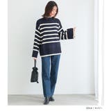 n'OrLABELハイネックワイドスリーブボーダーニット | osharewalker | 詳細画像11 