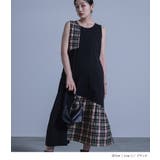 kOhAKUメッシュTシャツ×チェック柄切替タンクワンピースセット | osharewalker | 詳細画像8