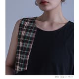 kOhAKUメッシュTシャツ×チェック柄切替タンクワンピースセット | osharewalker | 詳細画像9