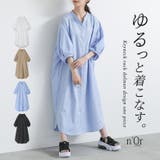 n'OrLABELキーネックタックドルマンワンピース | osharewalker | 詳細画像1