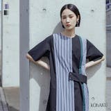 kOhAKU無地×ストライプ切替ワンピース | osharewalker | 詳細画像1