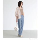 n'OrLABEL配色スクエアネックリブタンクトップ | osharewalker | 詳細画像12 