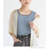 n'OrLABEL配色スクエアネックリブタンクトップ | osharewalker | 詳細画像13 