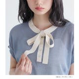 somari imaginationボウタイ配色サマーニットトップス | osharewalker | 詳細画像4