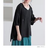 n'OrLABELフードスキッパー楊柳クレープブラウス | osharewalker | 詳細画像3 