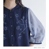 somari imaginationシアースリーブ刺繍ブラウス | osharewalker | 詳細画像3