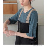 nOrLABEL袖フリル半袖リブニット | osharewalker | 詳細画像10 