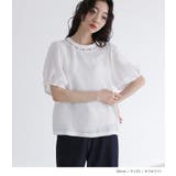 somari imaginationフェイクパール付きフラワージャカードブラウス | osharewalker | 詳細画像9 