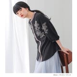 somari imagination配色刺繍バンドカラーブラウス | osharewalker | 詳細画像11 