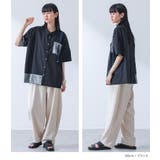 kOhAKU異素材配色ハトメポケットシャツ | osharewalker | 詳細画像7