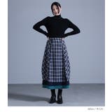 kOhAKU異素材切替コクーンチェックスカート | osharewalker | 詳細画像4 
