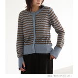 n'OrLABEL透かし編みボーダー柄ニットカーディガン | osharewalker | 詳細画像4 