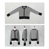 n'OrLABEL透かし編みボーダー柄ニットカーディガン | osharewalker | 詳細画像14 