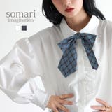 somari imaginationリボンタイ付きフリルブラウス | osharewalker | 詳細画像1 