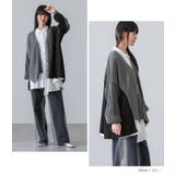 kOhAKU配色異素材ドッキングニットカーディガン | osharewalker | 詳細画像12