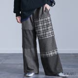kOhAKUチェック切替ワイドパンツ | osharewalker | 詳細画像1