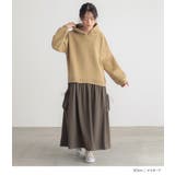 n'OrLABEL裏起毛異素材ドッキングフードワンピース  | osharewalker | 詳細画像12 