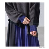 kOhAKU配色アシメプリーツニットワンピース | osharewalker | 詳細画像14