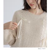 somari imaginationリボンテープモヘヤタッチニット | osharewalker | 詳細画像3 