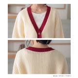 n'OrLABEL配色片畦編みニットカーディガン  | osharewalker | 詳細画像15 