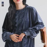 somari imaginationレースベロアブラウス | osharewalker | 詳細画像1