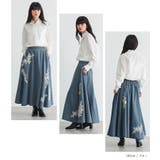 somari imaginationモチーフレース付デニムフレアスカート | osharewalker | 詳細画像13