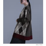 kOhAKUアシメアーガイル柄ニットカーディガン  | osharewalker | 詳細画像4 