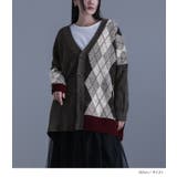 kOhAKUアシメアーガイル柄ニットカーディガン  | osharewalker | 詳細画像7 