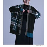 kOhAKUアシメチェック柄ニットカーディガン | osharewalker | 詳細画像8