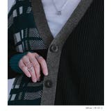 kOhAKUアシメチェック柄ニットカーディガン | osharewalker | 詳細画像11