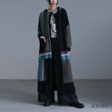 kOhAKU配色フード付きロングカーディガン | osharewalker | 詳細画像1