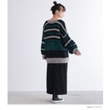 n'OrLABELミックスボーダー柄ニットカーディガン | osharewalker | 詳細画像7 