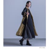 kOhAKU異素材ドッキング配色トレンチコート | osharewalker | 詳細画像3