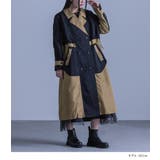 kOhAKU異素材ドッキング配色トレンチコート | osharewalker | 詳細画像5