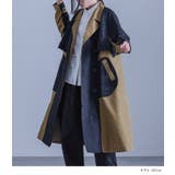 kOhAKU異素材ドッキング配色トレンチコート | osharewalker | 詳細画像12