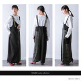 kOhAKUチェック柄切替アシメサロペット | osharewalker | 詳細画像9