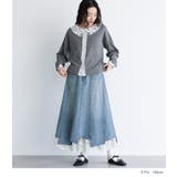 somari imaginationレースペチ付きアシメ切替デニムスカート | osharewalker | 詳細画像7