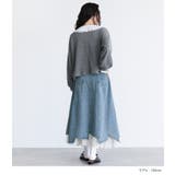 somari imaginationレースペチ付きアシメ切替デニムスカート | osharewalker | 詳細画像9