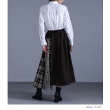 kOhAKU異素材ドッキングフレアロングスカート  | osharewalker | 詳細画像5 