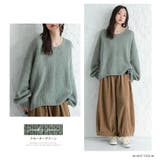 n'OrLABELモヘヤタッチローゲージVネックニット | osharewalker | 詳細画像12