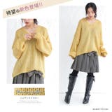 n'OrLABELモヘヤタッチローゲージVネックニット | osharewalker | 詳細画像3