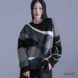 kOhAKUマーブル×線画ジャカードニット | osharewalker | 詳細画像1 