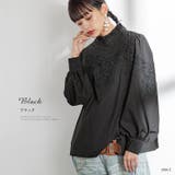 somari imaginationモチーフレーススタンドカラーブラウス | osharewalker | 詳細画像12 