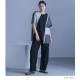 kOhAKUストライプ柄切替ボタン開きアシメTシャツ | osharewalker | 詳細画像10 